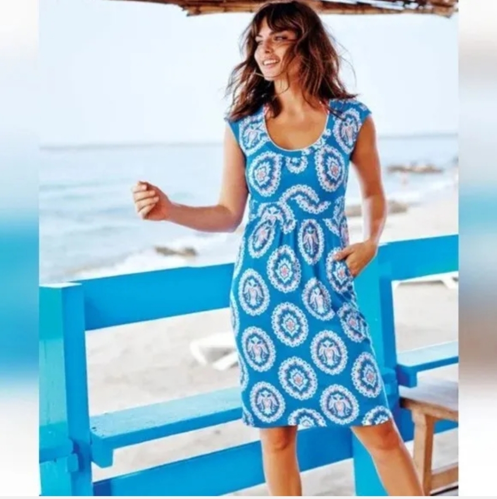 Boden Margot Casual Day Medallion Jersey Dress 4P